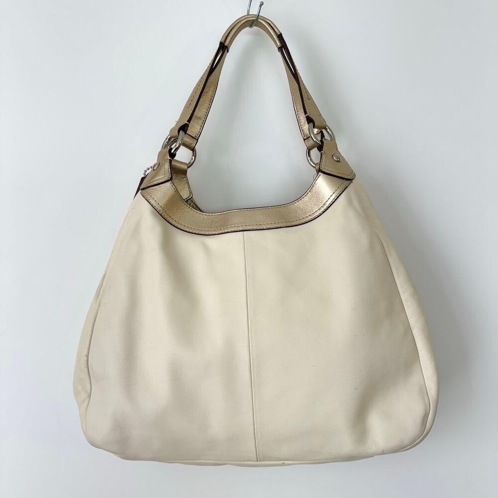 Coach Soho Lynn Leather Large Hobo Shoulder Bag Red Chalk White F17092 - Picture 8 of 16